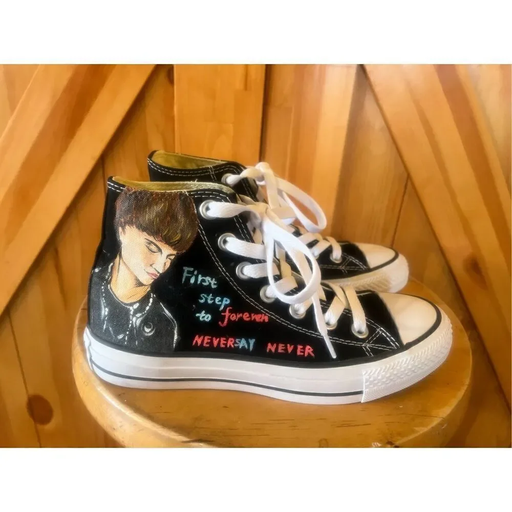 Converse all-star, high tops, black Justin Bieber, women’s size 5.5 NWOT